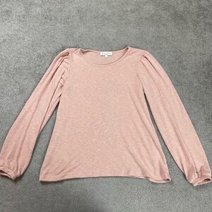 Michael Stars Womens Size Small Pullover Top Pink Peach Long Flowy Sleeves NWOT